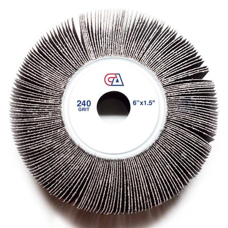 CONTINENTAL ABRASIVES 6" x 1-1/2" x 1" Unmounted 240 Grit Aluminum Oxide Flap Wheel FW-6112240